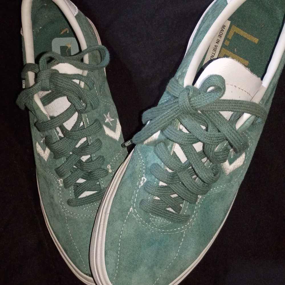 Converse Green and White Low-Top Sneakers